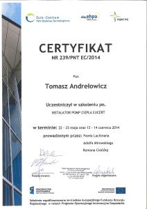 Certyfikat EUCERT 2014